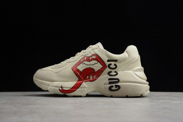 Gucci Rhyton Sneaker White with Mouth Print 552089-A9L00-9522