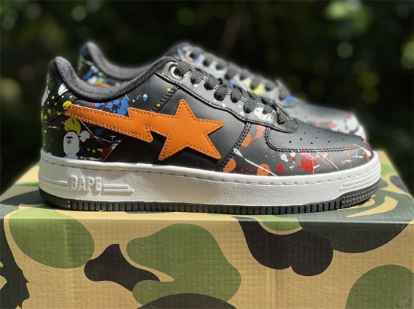 A Bathing Ape Bape Sta Low Paint Splatter Black 1I20191009 BLK