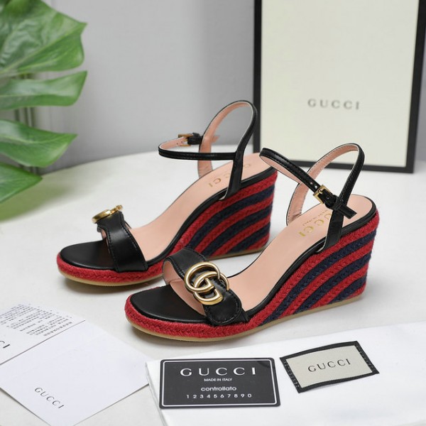 Gucci Leather Espadrille With Wedge 95mm