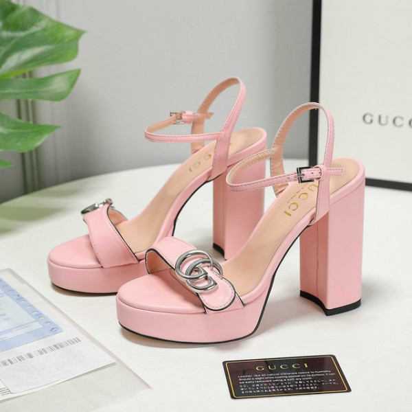 Gucci Leather Heel Sandals Pastel 105mm