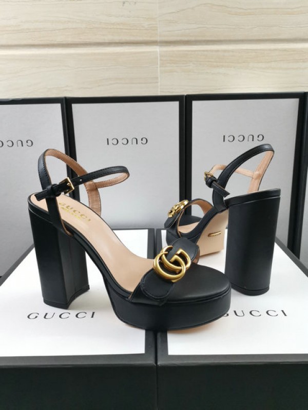 Gucci Leather Heel Sandals 105mm