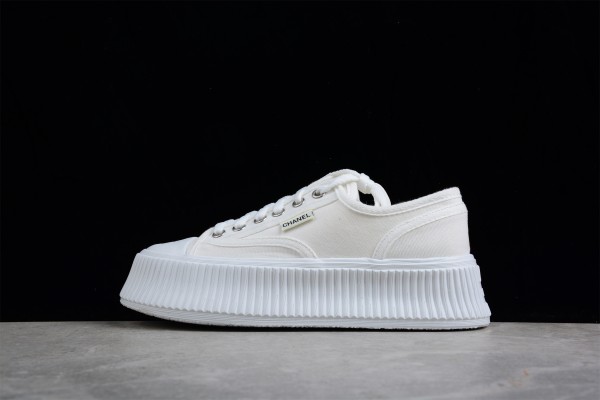 Chanel Creepers Canvas Lace Sneaker Beige G35927 X56027 0K032
