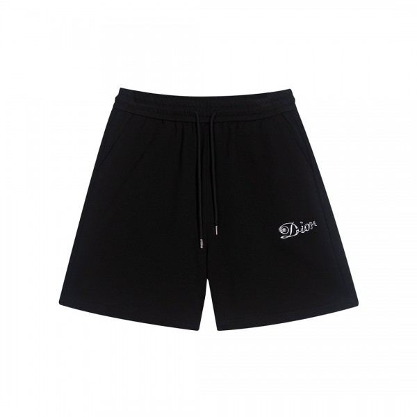 Dior embroidery front and rear shorts black