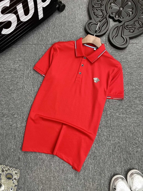  Versace Short Sleeve Polos Black/Red