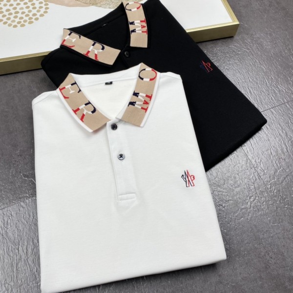  Moncler Short  Sleeve T-shirts  White/Black