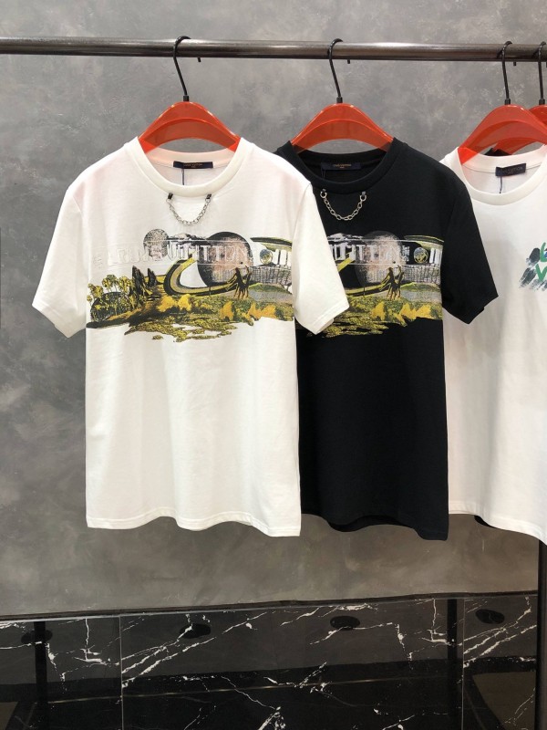 LV Short Sleeve T-shirt Black/White