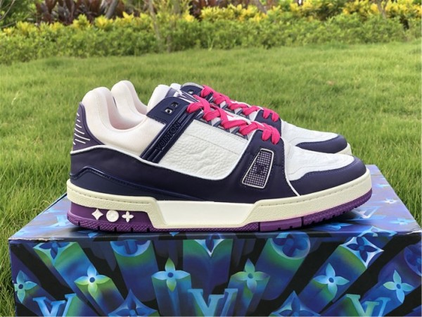 Louis Vuitton Trainer White Purple Blue 1A5PYF
