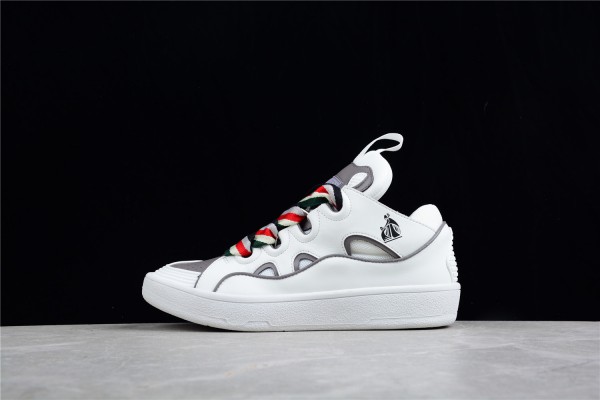 Lanvin Leather Curb White Multi Sneakers