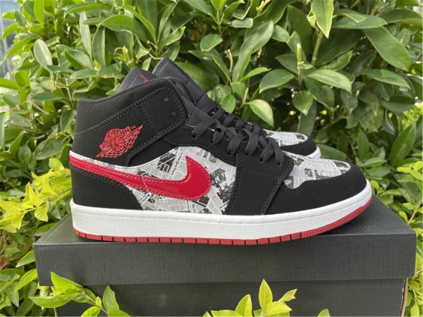 Jordan 1 Mid Newspaper Air Times 852542-061