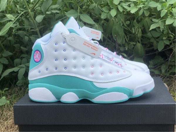 Jordan 13 Retro White Soar Green Pink (GS) 439358-100