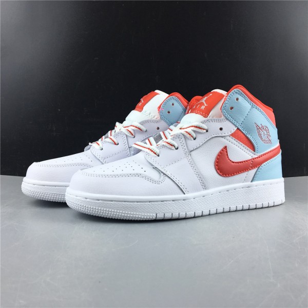 Nike Air Jordan 1 Mid White Topaz Mist (GS) 555112-104 