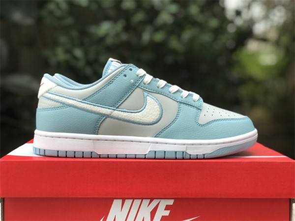 Nike Dunk Low Retro Fleece Swoosh Worn Blue FB1871-011
