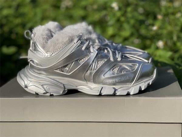 Balenciaga Track Fake Fur Silver 