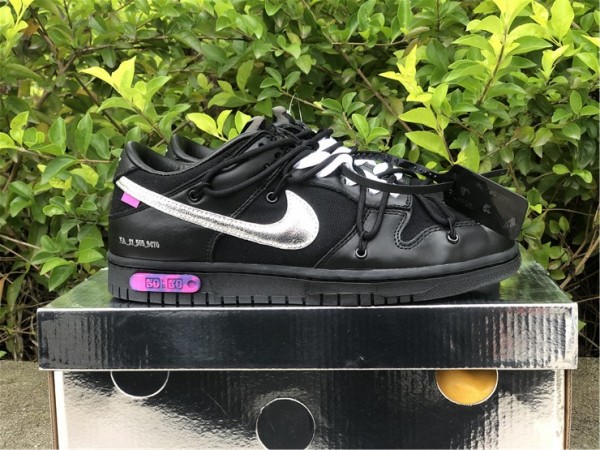 Nike Dunk Low Off-White "The 50" In Black/Silver DM1602 001