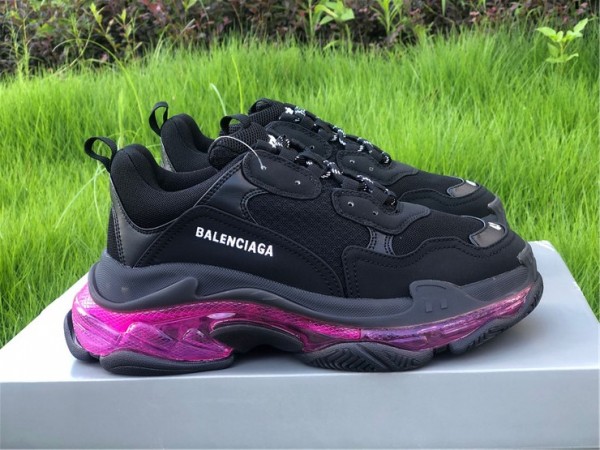 Balenciaga Triple S Clear Sole Black Plum Red 541624-W09O1-0829