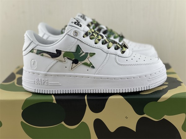 A Bathing Ape Bape Sta Low White ABC Camo Green