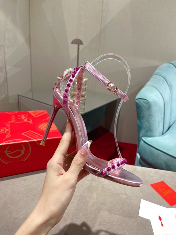 Christian Louboutin spiked strap sandals Pink