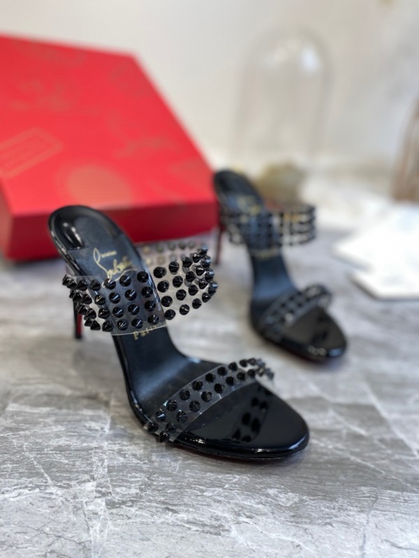 Christian Louboutin   film nail slippers series Black