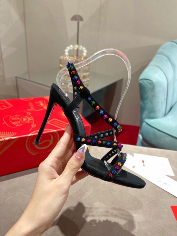 Christian Louboutin spiked strap sandals Black Shee pKyo