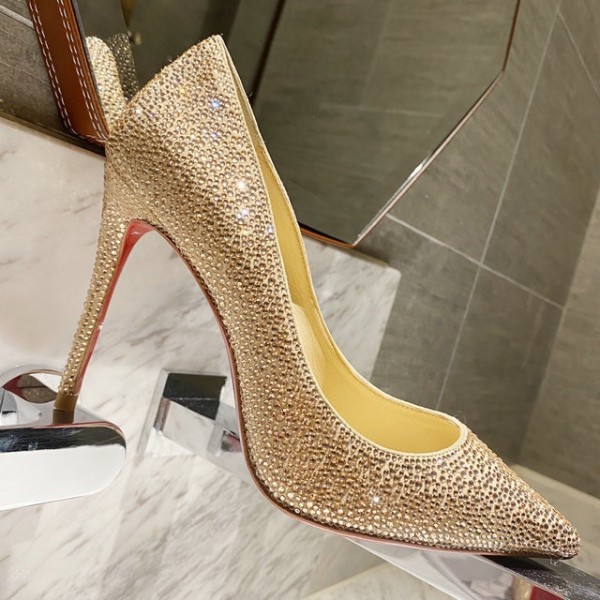 Christian Louboutin Full diamond gradient shoes series Gradient Gold