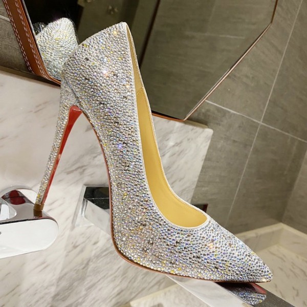 Christian Louboutin Full diamond gradient shoes series Gradient Silver