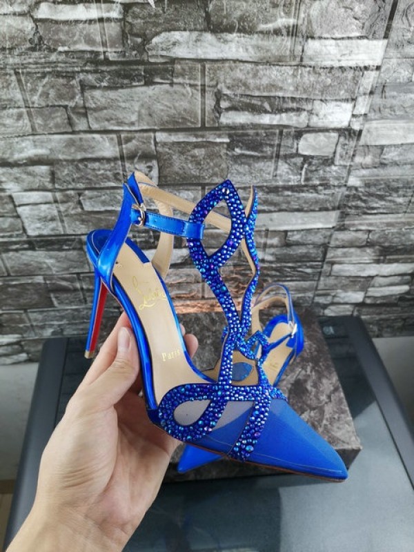 Christian Louboutin 2021 new patent leather glossy blue