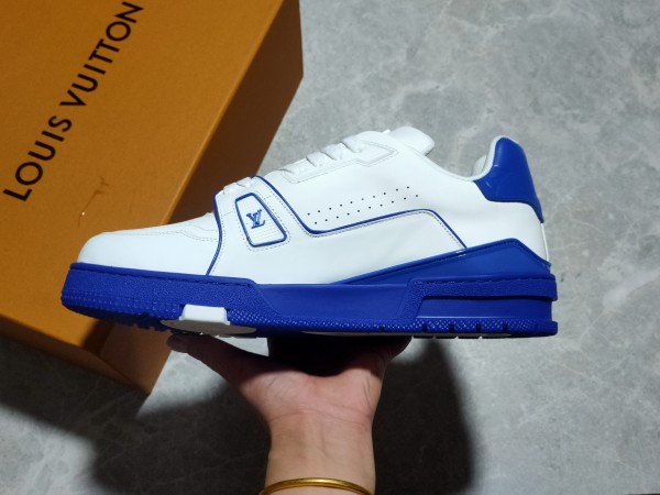 Louis Vuitton Trainer White Blue Signature 1A8SJV
