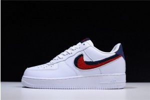 Nike Air Force 1 Low 3D Chenille Swoosh White Red Blue 823511-106