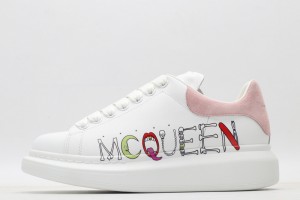 Alexander McQueen 5D Print Oversized Sneaker White Pink Suede 