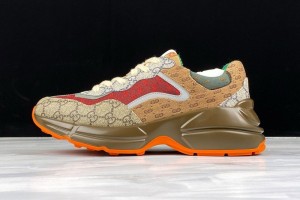Gucci GG Rhyton Sneaker Beige Brick Red 619891-99WG0-6060