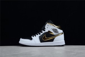 Jordan 1 Mid White Gold Black 554725-190