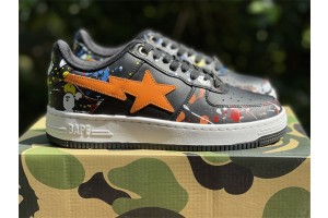 A Bathing Ape Bape Sta Low Paint Splatter Black 1I20191009 BLK