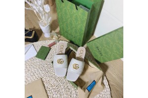 Gucci Leather Slides With Double G 