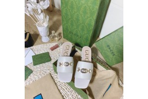 Gucci Leather Slides With Interlocking G
