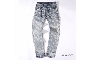 Amini Wax Denim Light Blue Jeans - Pattern Flower
