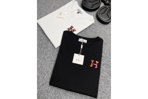  Hermes Short Sleeve T-Shirt White/Black