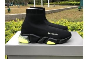 Balenciaga Speed Clear Sole Sneaker Black/Green 517319-W07U0-1007