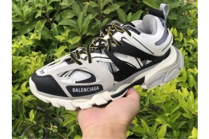 Balenciaga Grey Yellow Track Sneaker 211342F128024
