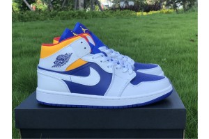 Jordan 1 Mid Royal Blue Laser Orange 554724-131