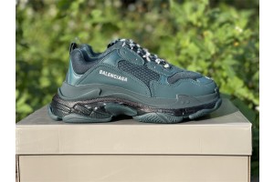 Balenciaga Triple S Sneaker Clear Sole Full Dark Green 541624 W2GA1 3210