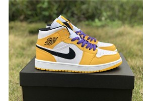 Jordan 1 Mid SE Lakers 852542-700