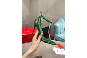Christian Louboutin spiked strap sandals green