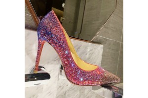 Christian Louboutin Full diamond gradient shoes series(Gradient purple)