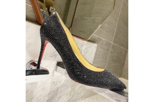 Christian Louboutin Full diamond gradient shoes series(Black)