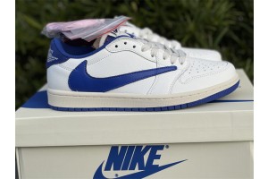Travis Scott x Fragment x Nike Air Jordan 1 Low White Cream Royal Blue DM7866-166