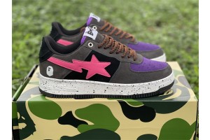 A Bathing Ape Bape Sta Black Grey Pink Suede