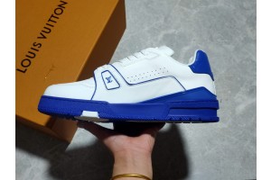 Louis Vuitton Trainer White Blue Signature 1A8SJV